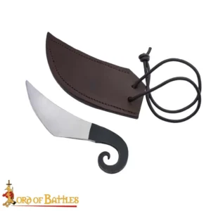 Neck Knife with Leather Sheath