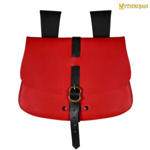 Red Leather Belt Pouch