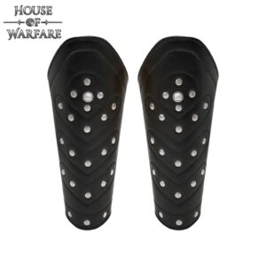 Black Studded Leather Bracers