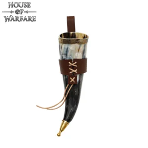 Drinking Horn with Leather Holder