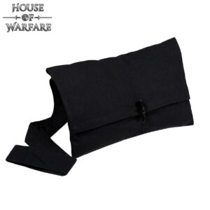 Black Cloth Shoulder Bag with Black Horn Toggle