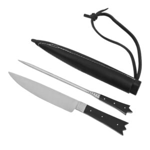 Knife and Pick with Black Leather Sheath