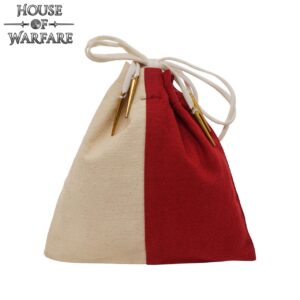 Red and White Medieval Drawstring Purse