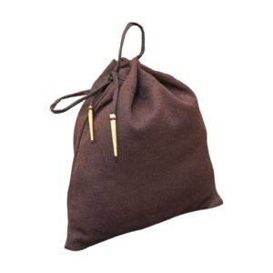 Cotton Drawstring Pouch, Brown