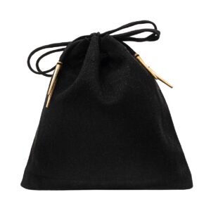 Cotton Drawstring Pouch, Black